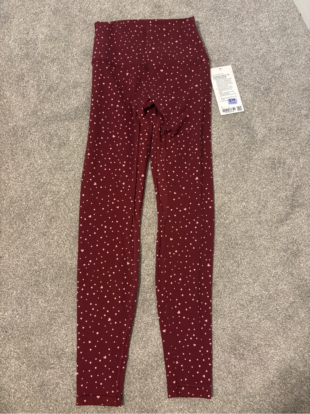 lululemon athletica scatter dot and heart high rise, no line align leggings